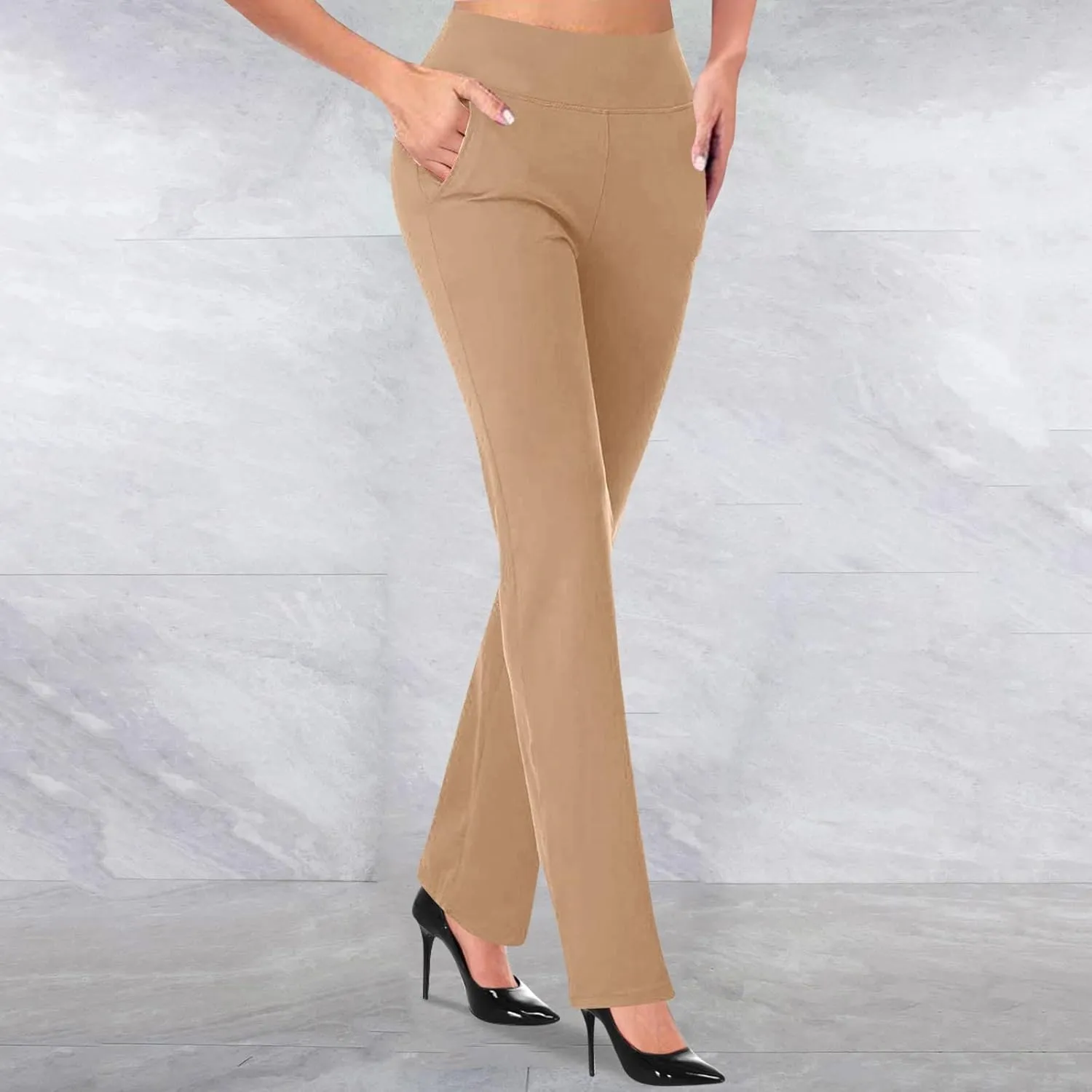 2025 Work Pants for Women High Waist Stretch Dress Pants Soft Comfy Athletic Workout Yoga Pants Business Trousers