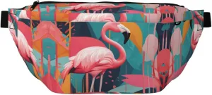 Abstract Flamingo Stylish Crossbody Waist Pack - Versatile And Compact Travel Pouch For Hands-Free Storage