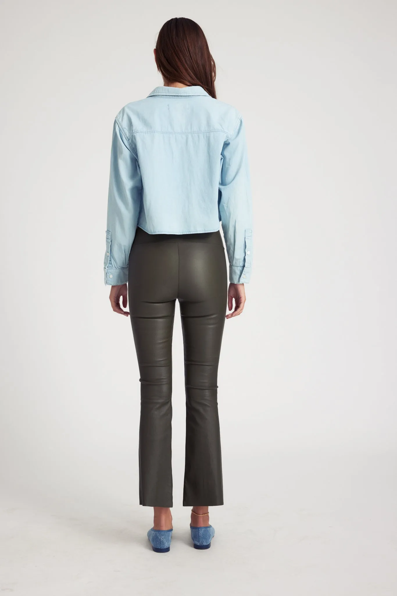 Ankle Flare Leather Pant