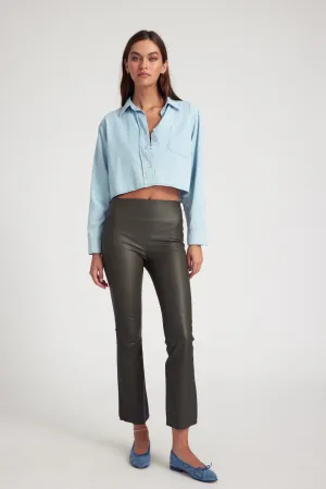 Ankle Flare Leather Pant