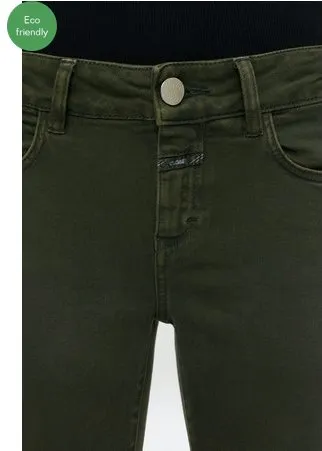 Baker Mid Rise Crop Jean - Green Weed