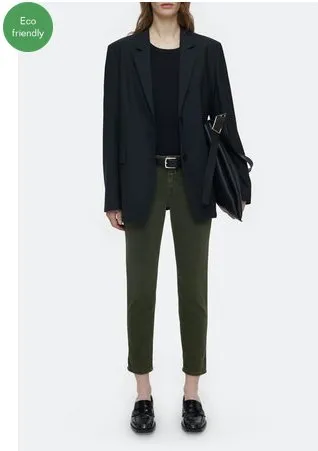 Baker Mid Rise Crop Jean - Green Weed