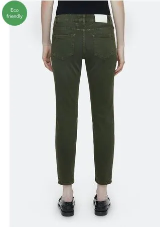 Baker Mid Rise Crop Jean - Green Weed