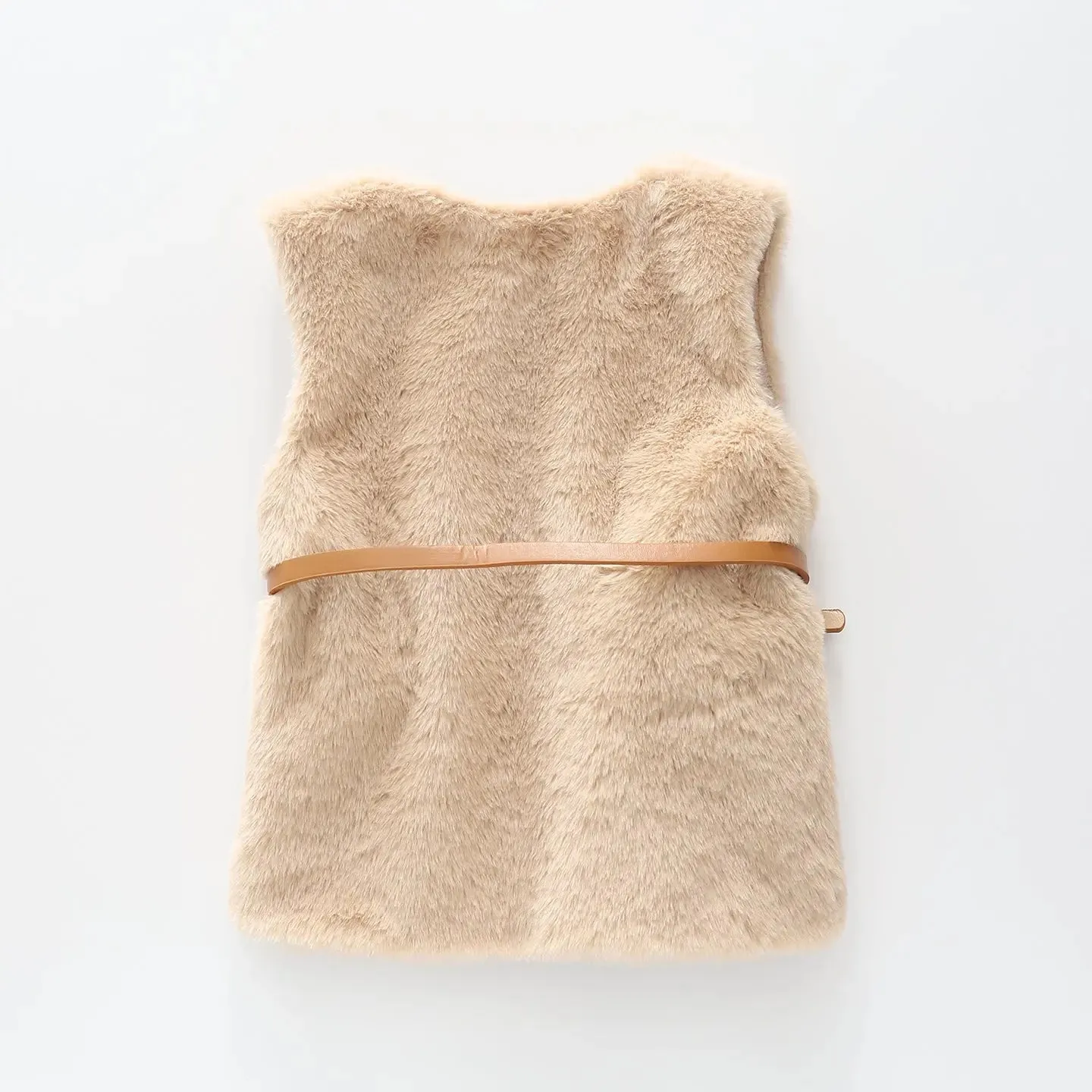 Beige Faux Fur Vest
