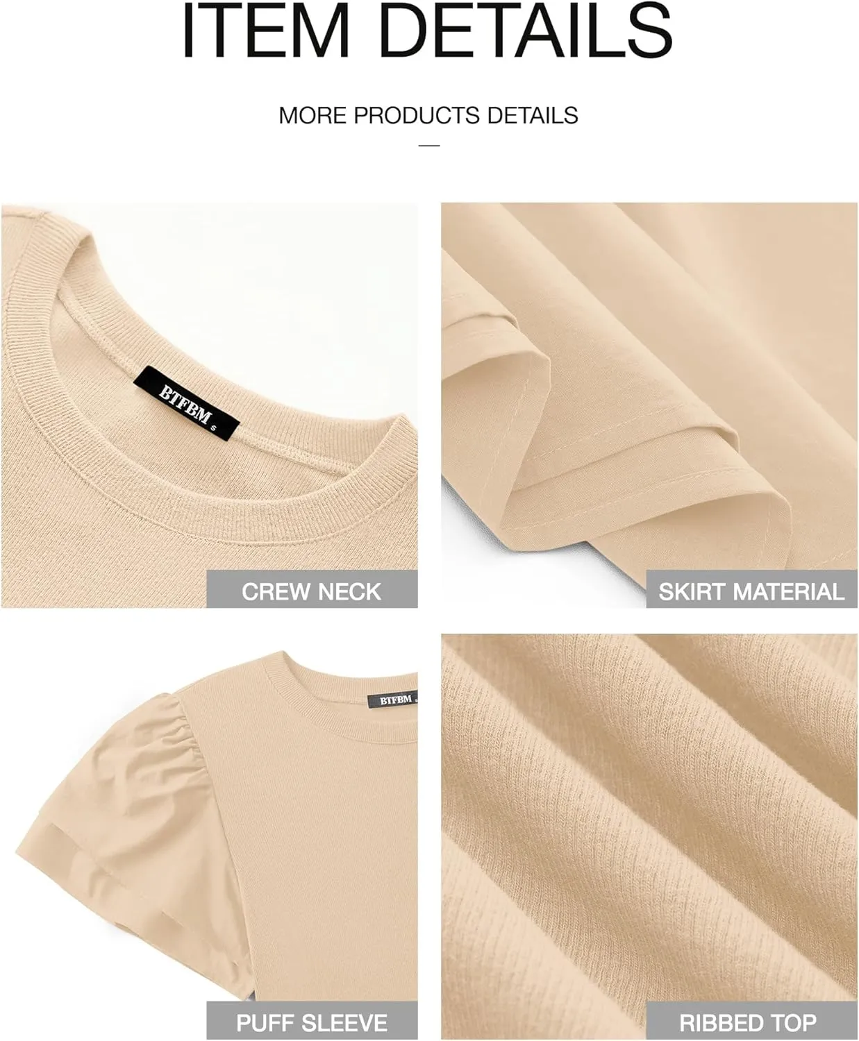 BTFBM Women Casual Summer Dresses 2025 Spring Crewneck Short Sleeve Tiered Flowy Boho Maxi Beach Vacation Dress Pockets