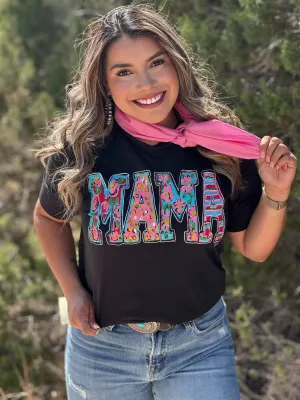 Callie Ann Stelter Mama Blk Tee