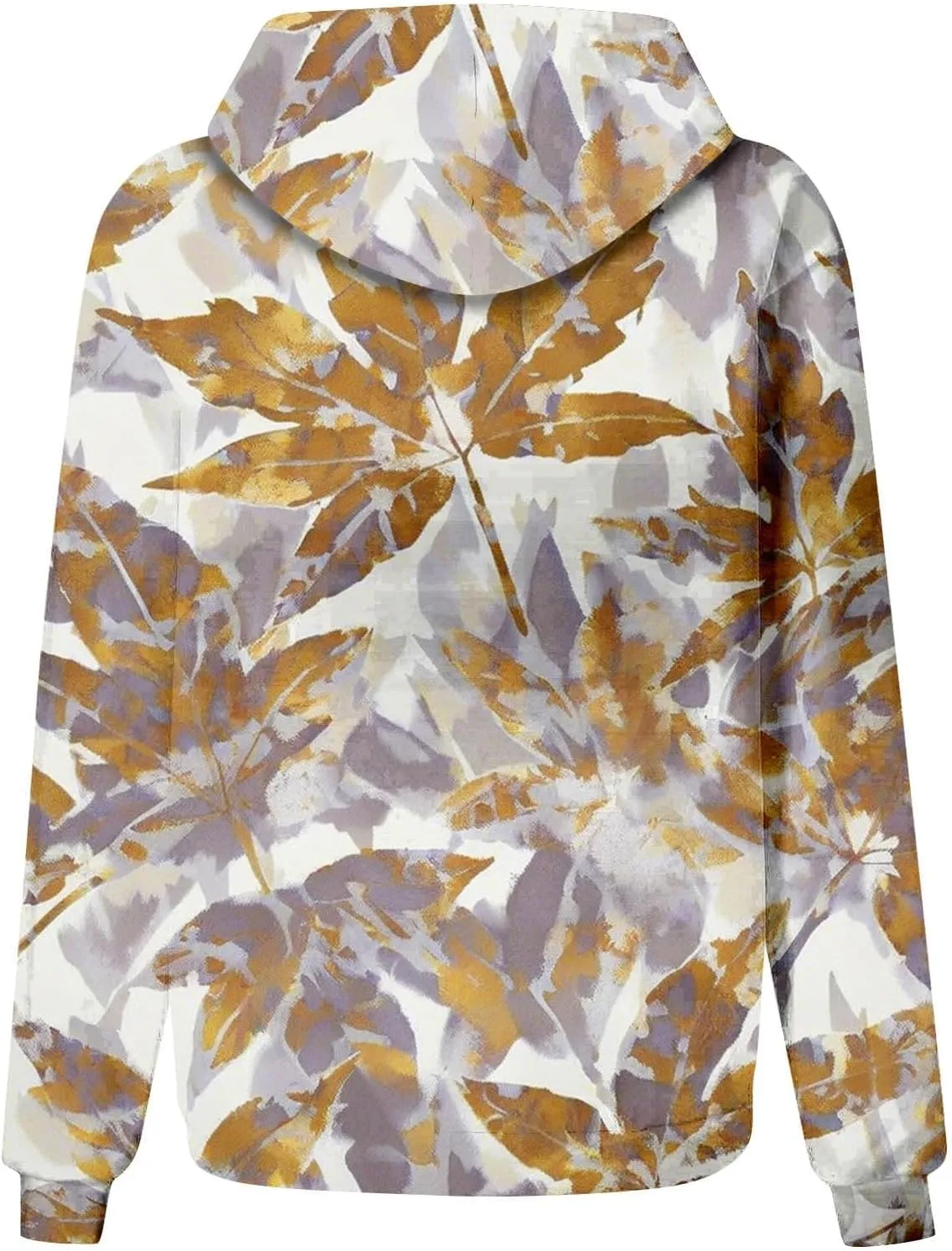Camo Hoodie Womens Trendy Maple Leaf Print Oversized Pullover Hooded Sweatshirts with Kangaroo Pocket Tops