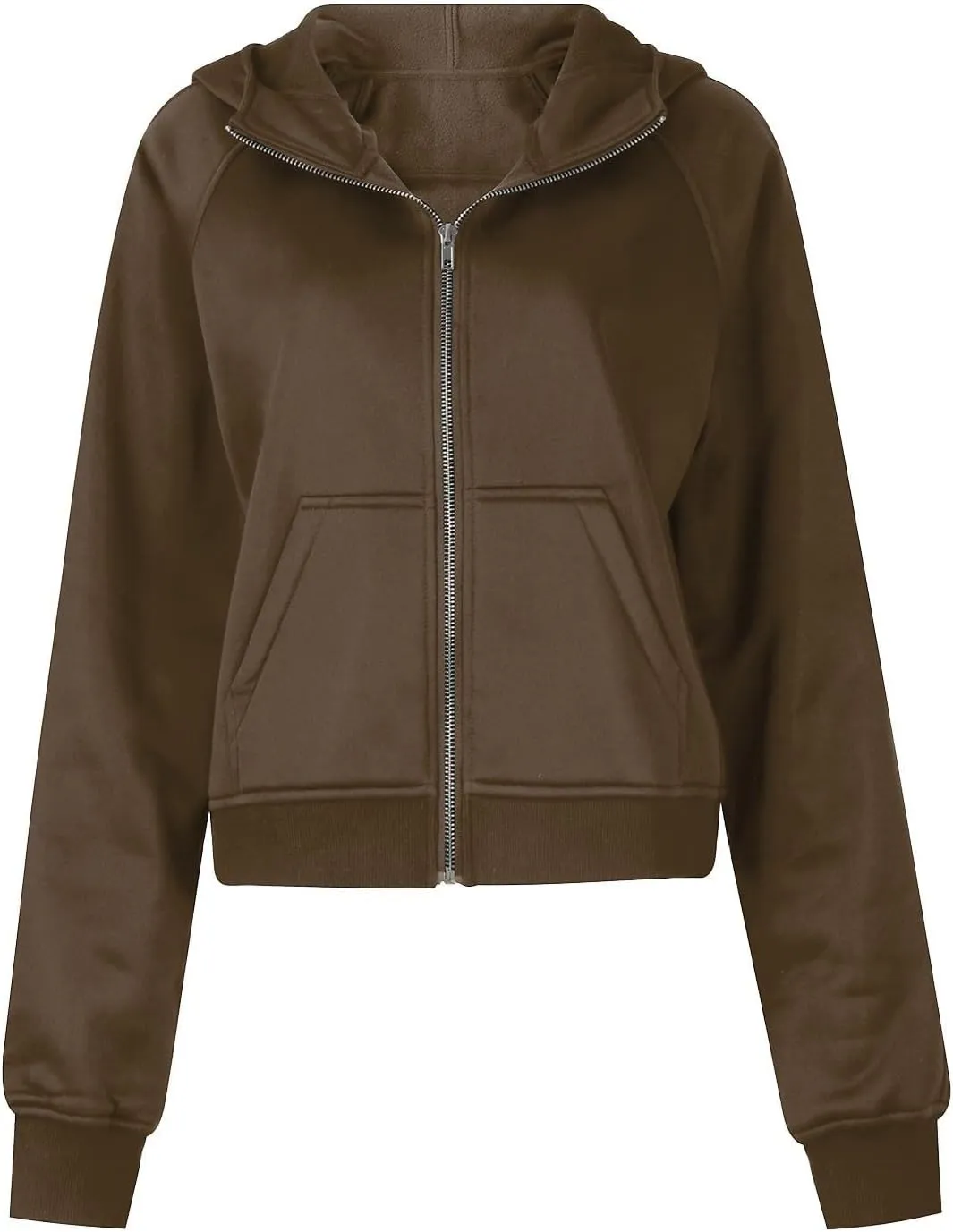 Ceboyel Women Full Zip Up Cropped Hoodie Oversized Sweatshirt Trendy Y2K Fleece Jackets Fall Winter Outfits Clothes 2023