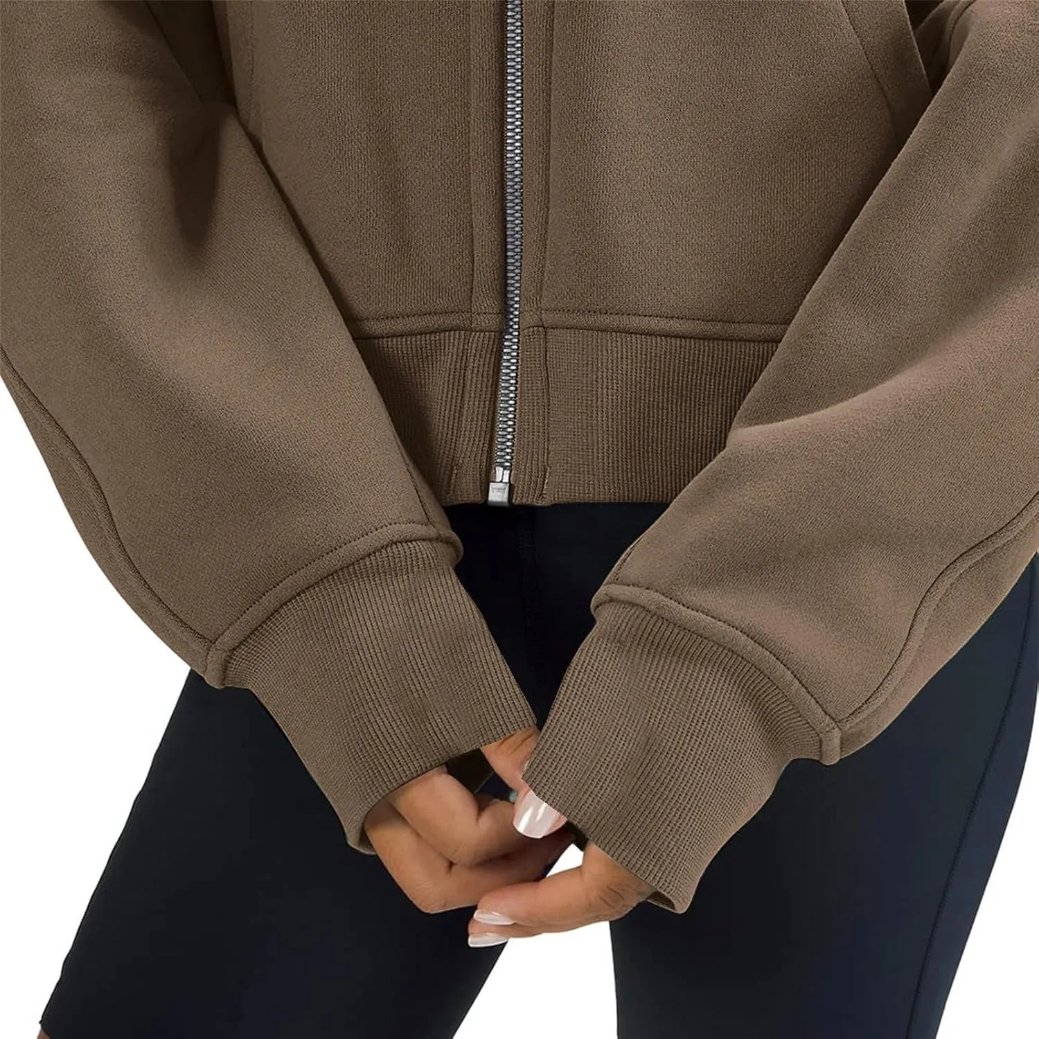 Ceboyel Women Full Zip Up Cropped Hoodie Oversized Sweatshirt Trendy Y2K Fleece Jackets Fall Winter Outfits Clothes 2023