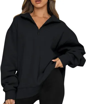 Ceboyel Women Half Zip Sweatshirt Oversized Long Sleeve Pullover Tops Trendy Hoodie Sweaters Teen Girls Fall Y2K Clothes 2023