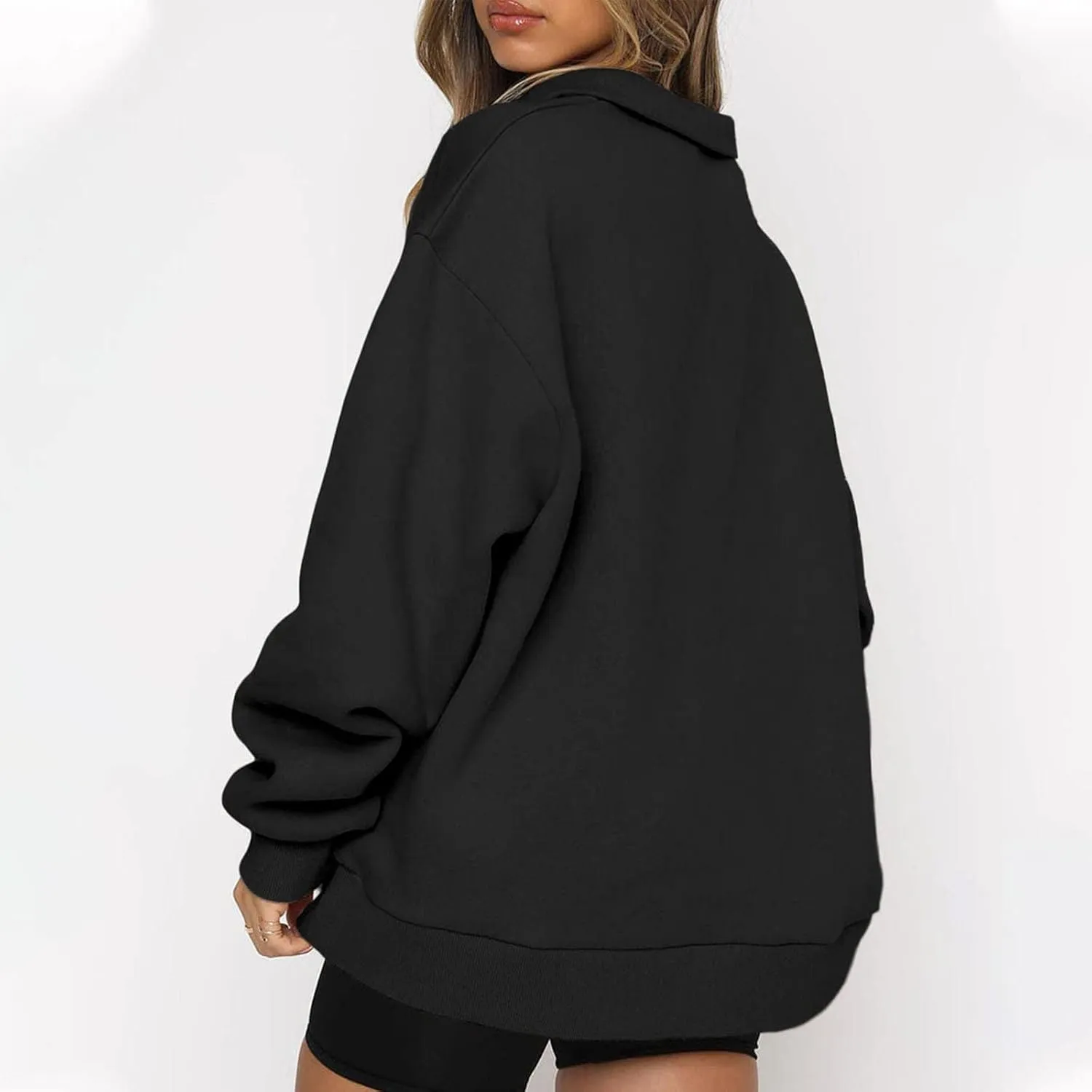 Ceboyel Women Half Zip Sweatshirt Oversized Long Sleeve Pullover Tops Trendy Hoodie Sweaters Teen Girls Fall Y2K Clothes 2023
