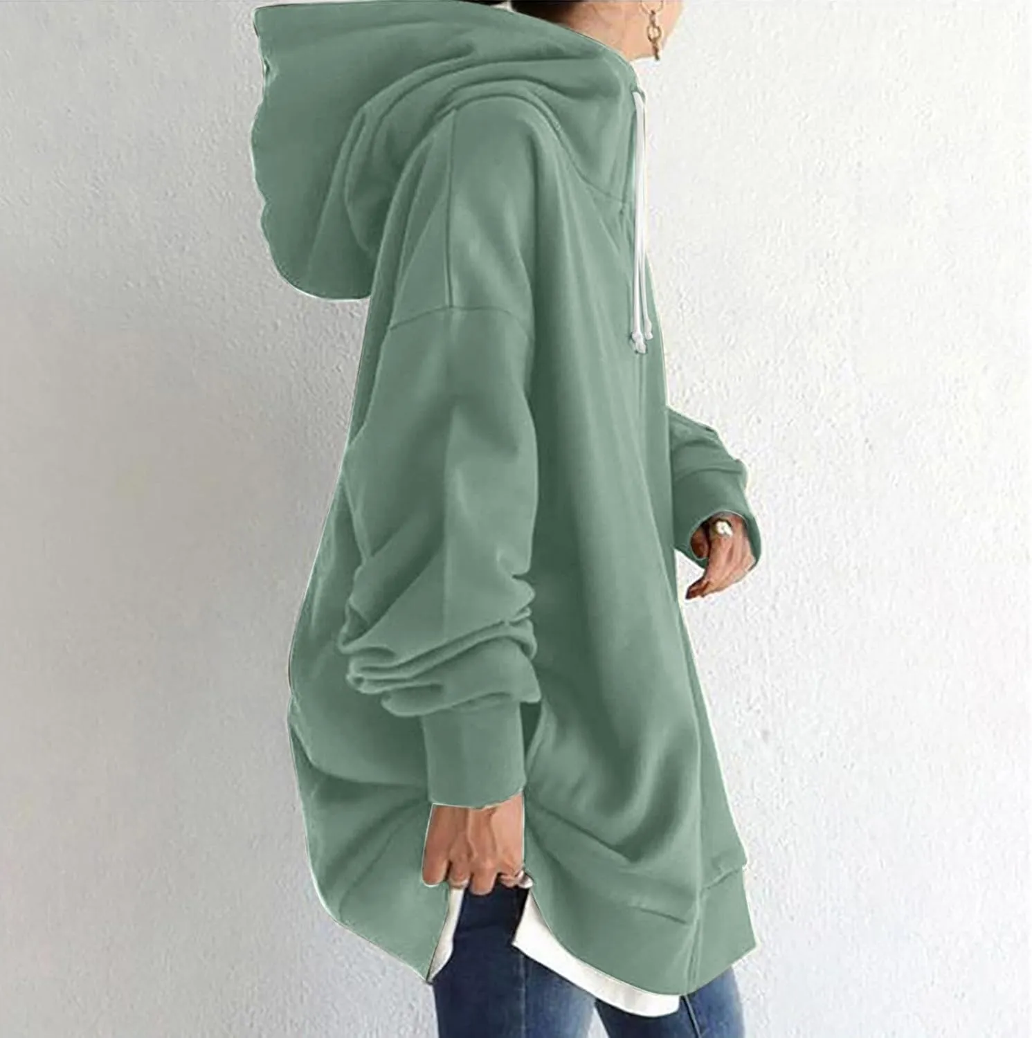 Ceboyel Women Oversized Sweatshirt Loose Fit Full Zip Up Fashion Long Hoodies Trendy Y2K Jackets Winter Outfits Clothes 2023