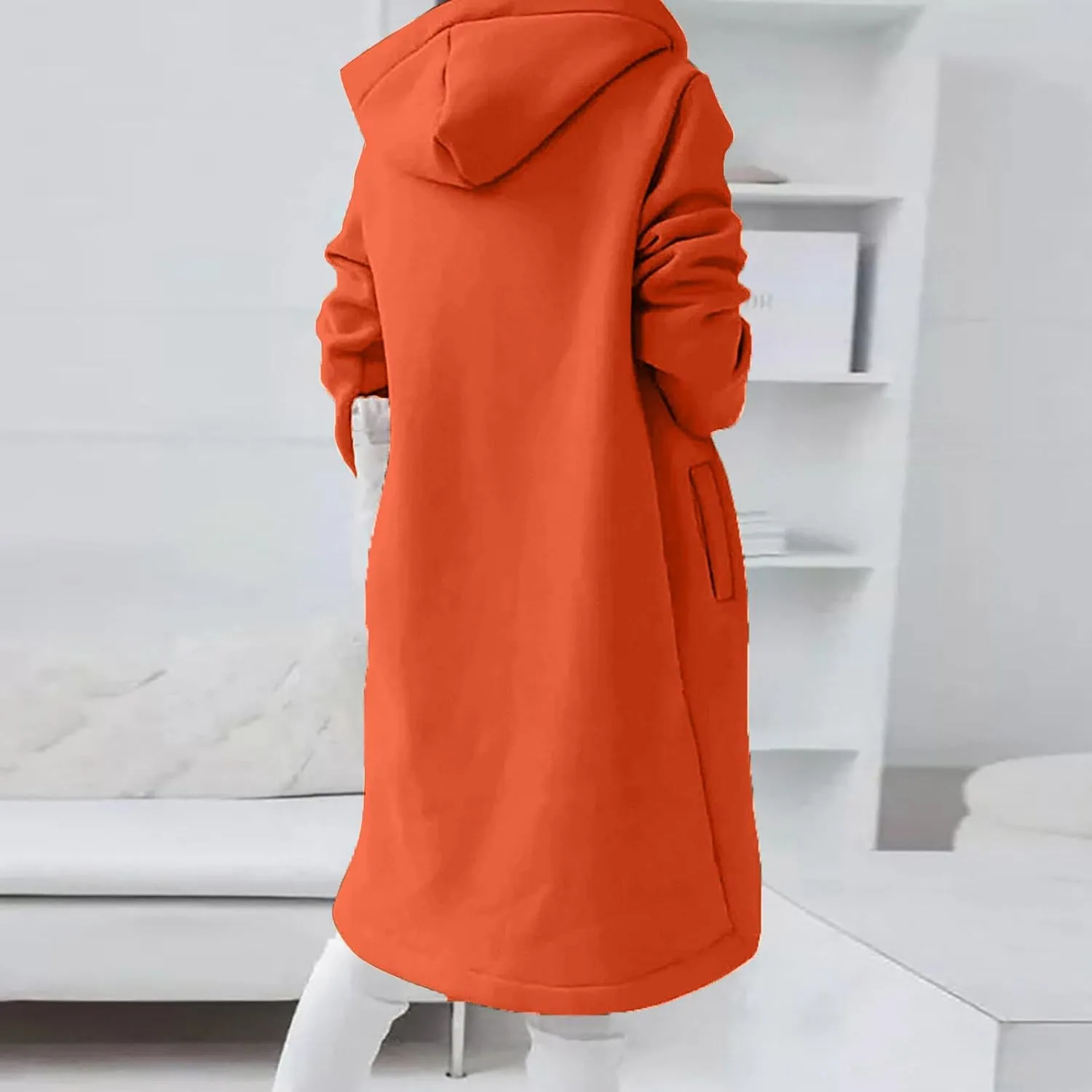Ceboyel Women Zip Up Hoodies Zipper Long Hooded Jackets Solid Casual Tunic Sweatshirt Trendy Winter Outfits Clothes 2023