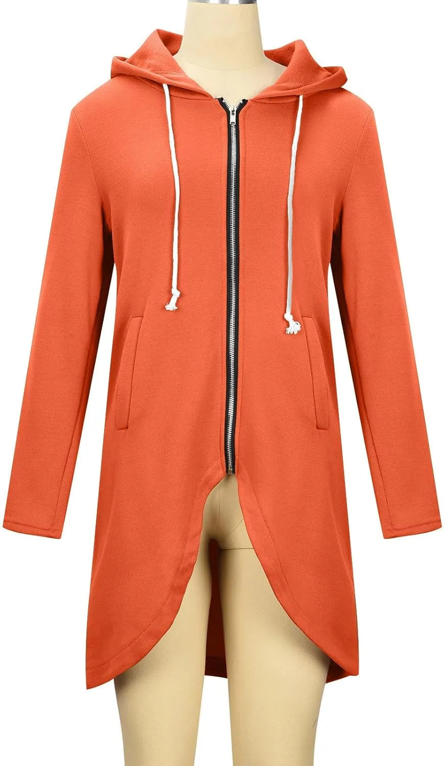 Ceboyel Women Zip Up Hoodies Zipper Long Hooded Jackets Solid Casual Tunic Sweatshirt Trendy Winter Outfits Clothes 2023