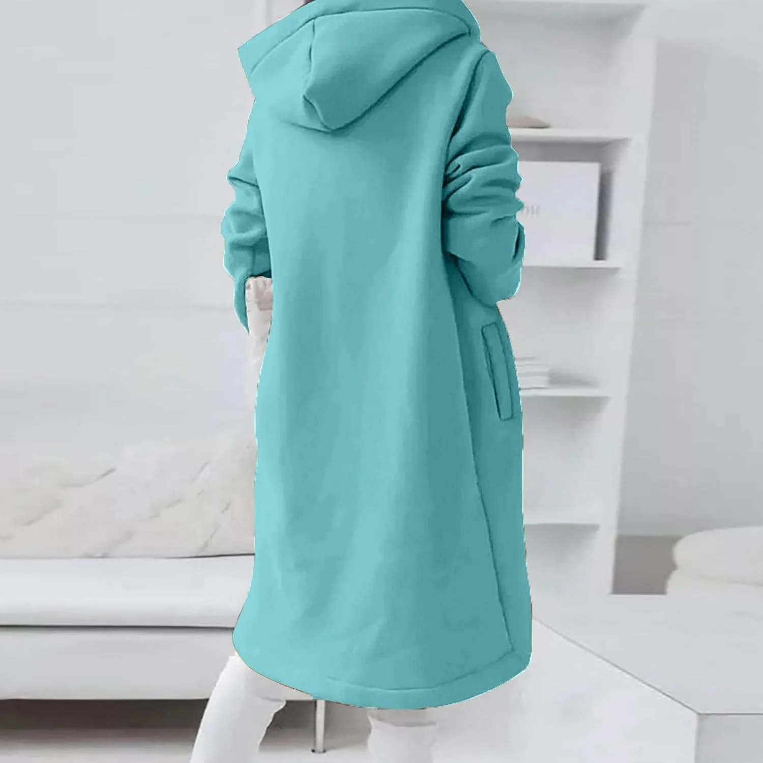 Ceboyel Women Zip Up Hoodies Zipper Long Hooded Jackets Solid Casual Tunic Sweatshirt Trendy Winter Outfits Clothes 2023