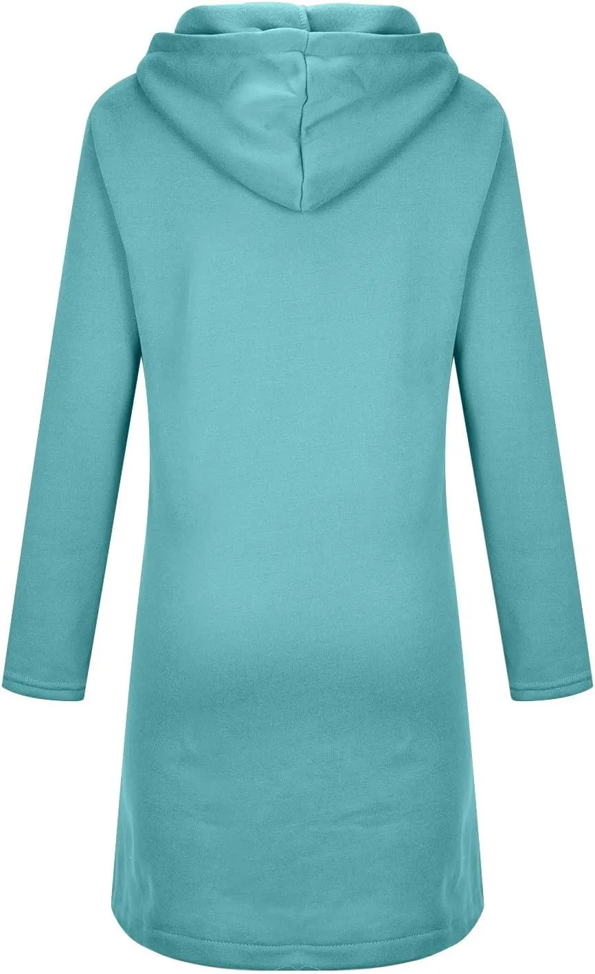 Ceboyel Women Zip Up Hoodies Zipper Long Hooded Jackets Solid Casual Tunic Sweatshirt Trendy Winter Outfits Clothes 2023