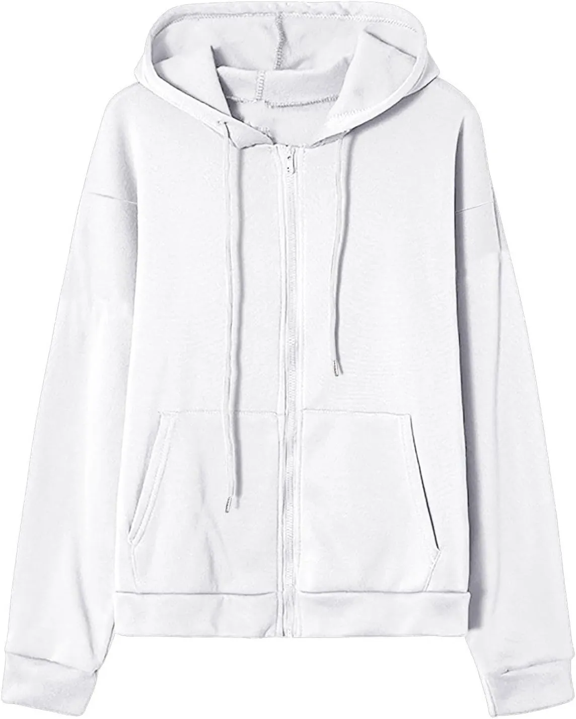 Ceboyel Womens Oversized Hoodie Sweatshirt Full Zip Up Jacket Drawstring Hooded Top Teen Girl Y2k Preppy Clothing with Pocket