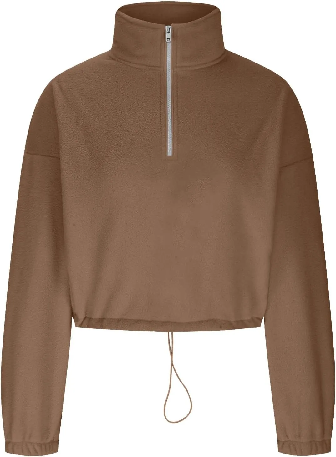 Ceboyel Womens Oversized Sweatshirt 2023 Half Zip Pullover Sweaters Drawstring Cropped Hoodie Trendy Y2K Teen Girls Clothes