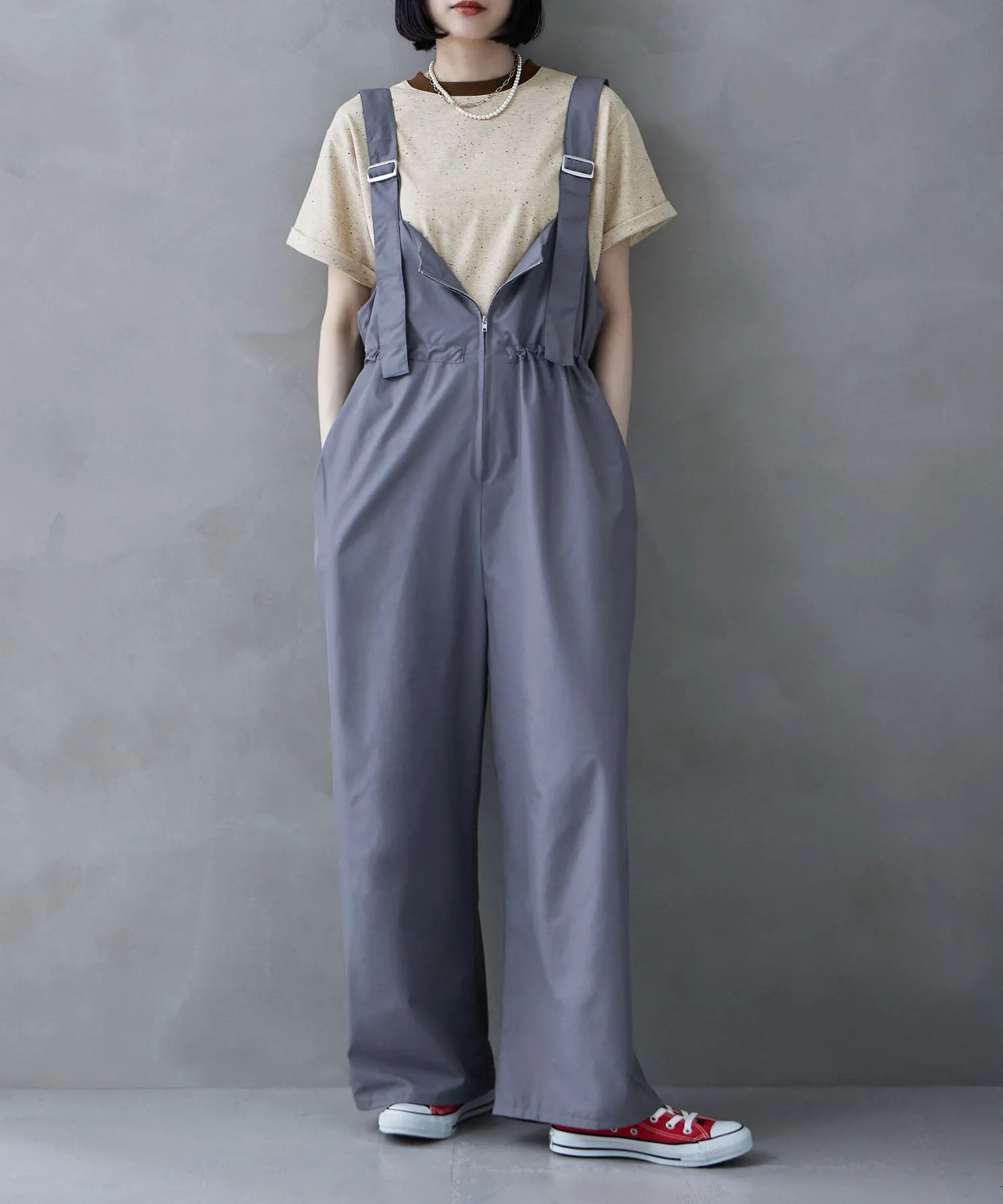 Color nep ringer neck T-shirt