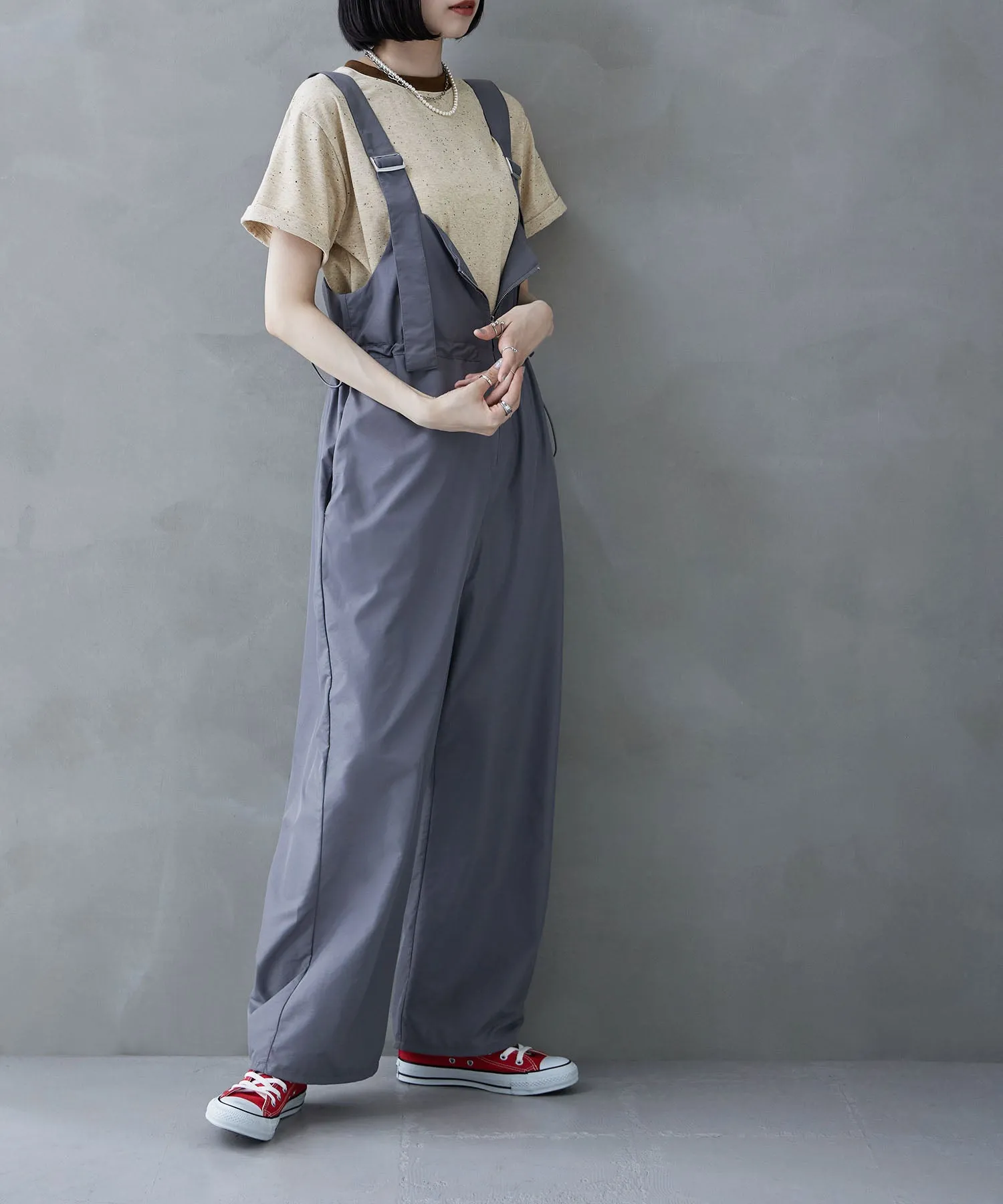 Color nep ringer neck T-shirt