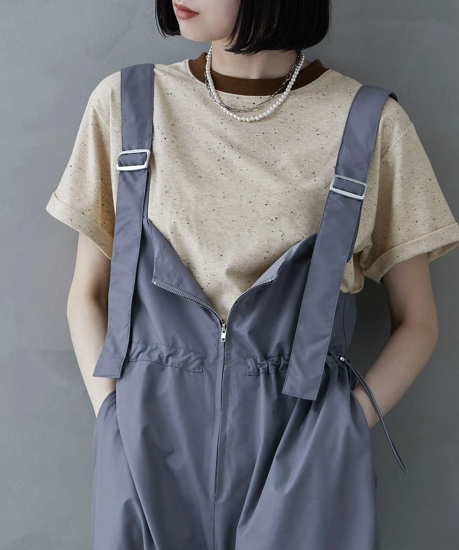 Color nep ringer neck T-shirt