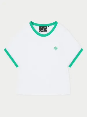 COUTURE EMBLEM RINGER BABY TEE - GREEN