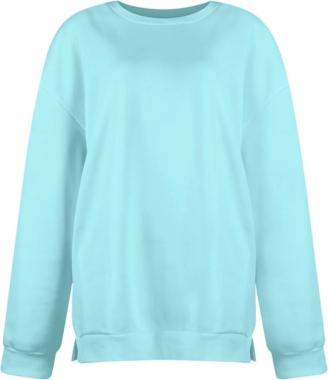 Crewneck Sweatshirts Women Fleece Sweatshirt No Hood Long Sleeve Shirt Hoodies Pullover Casual Loose Fitting Tops