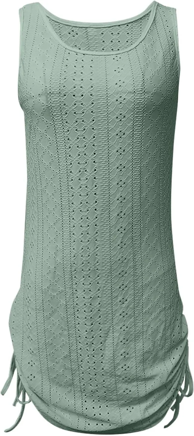 Dresses for Women 2025 Spring Summer Fashion Casual Sleeveless Solid Color Tie Short Mini Dresses