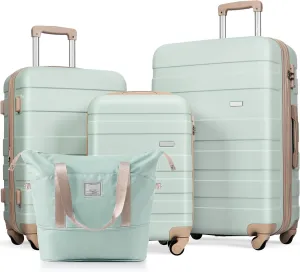 Durable Expandable Luggage Set for Stress-Free Travel, Versatile Size Options with 360 Spinner Wheels, Grey Green