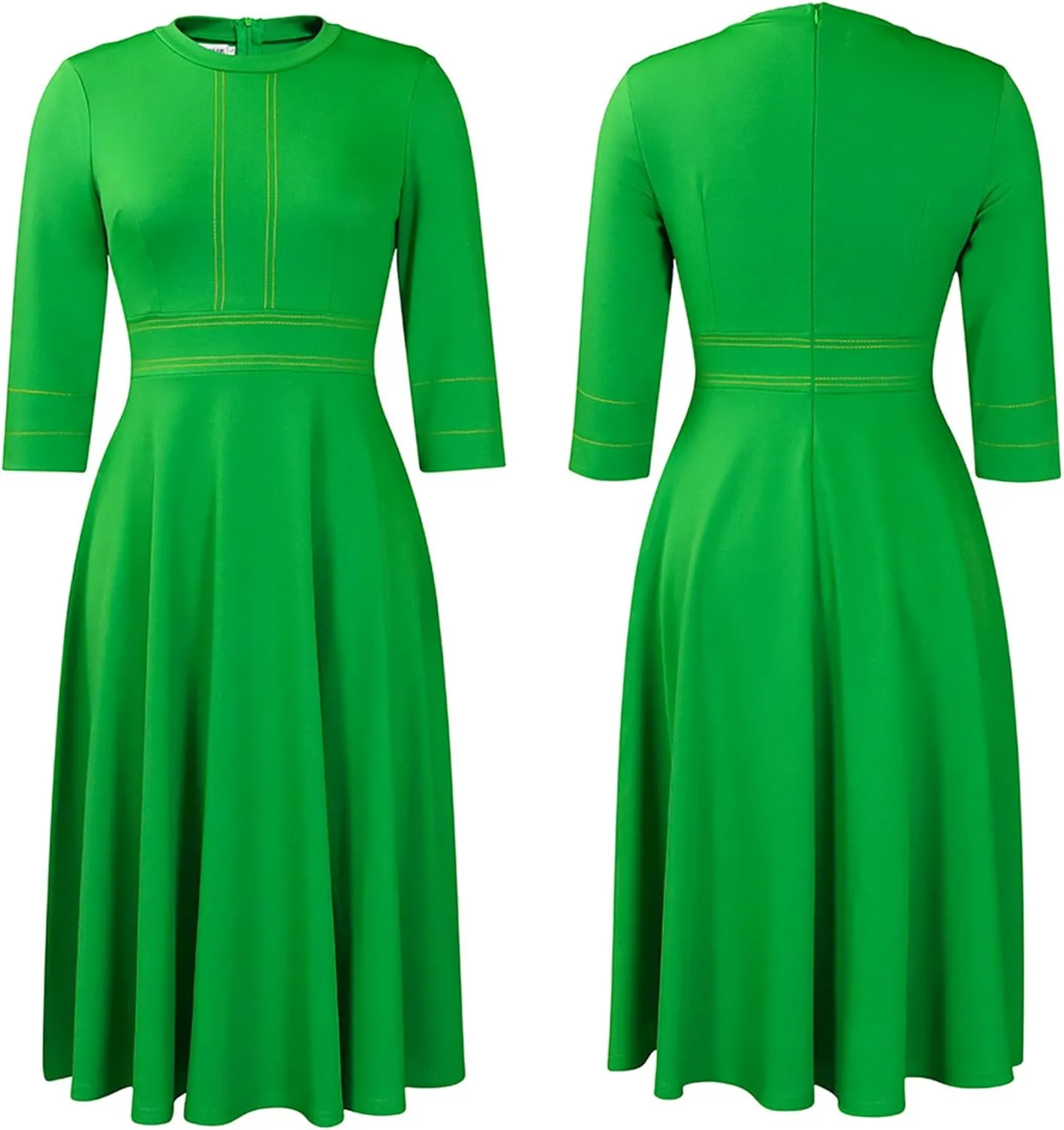 Ecirod Formal Plus Size Midi Dress for Women Fall Mock Neck Long Sleeve Empire Waist A Line Swing Party Dresses