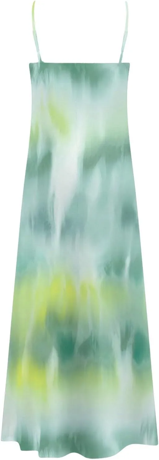 Eduavar Summer Dresses for Women, Maxi Dresses for Women 2024 Cute Floral Print Sleeveless V Neck Long Dress Beach Dress