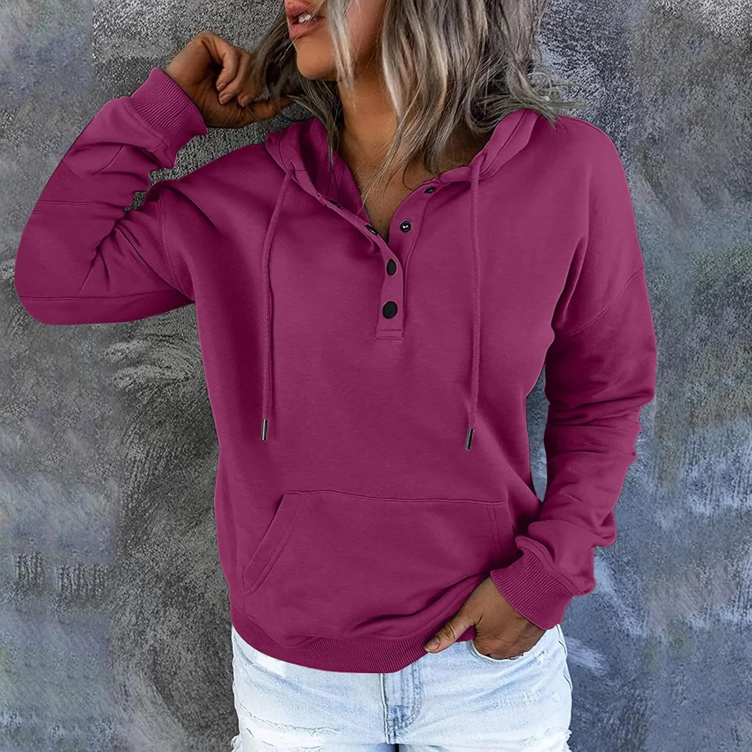 Fall clothes for women 2024 Casual Oversized Sweatshirts Cute Drawstring Hoodies Sweaters Long Sleeve Pullover Tops
