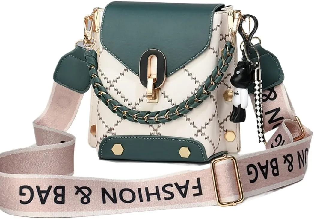 Fashionable and versatile Sewing thread Crossbody Shoulder Bags for Women Small Tote Square Satchel Handbags Purse