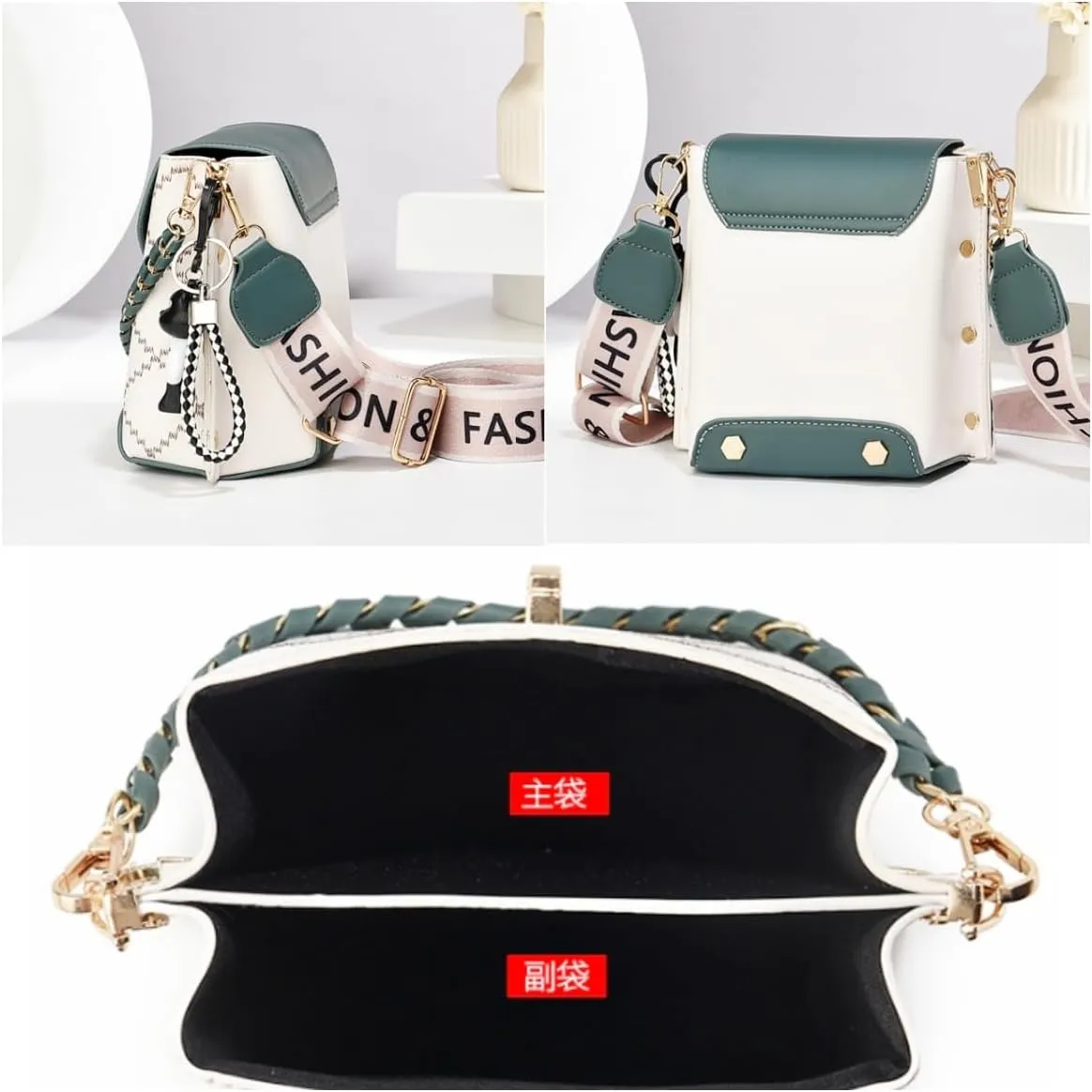 Fashionable and versatile Sewing thread Crossbody Shoulder Bags for Women Small Tote Square Satchel Handbags Purse