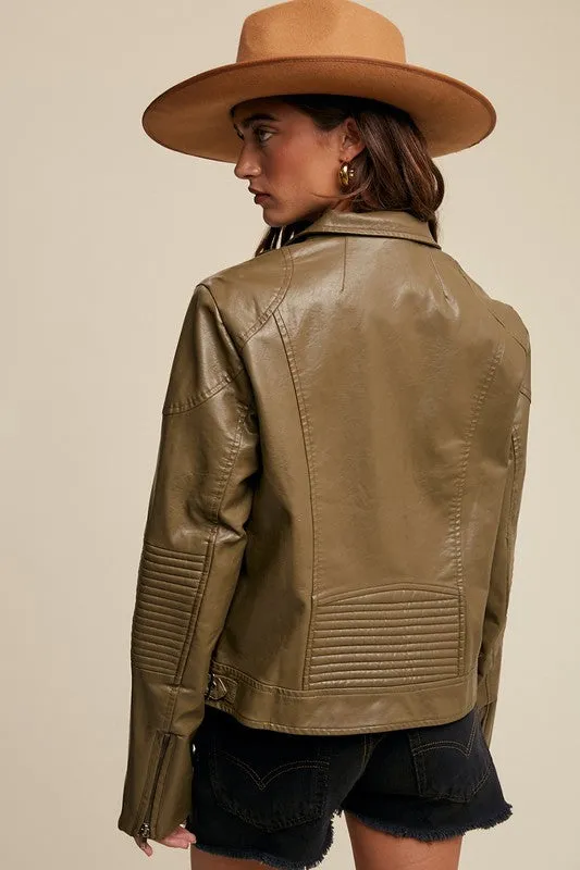 Faux Leather Biker Jacket