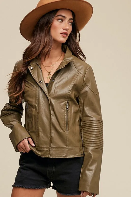 Faux Leather Biker Jacket