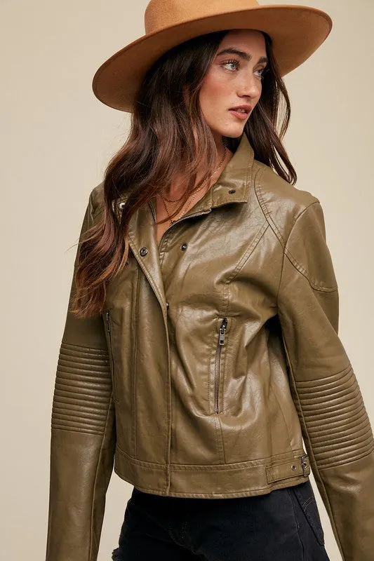Faux Leather Biker Jacket