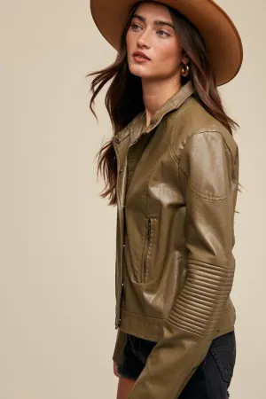 Faux Leather Biker Jacket