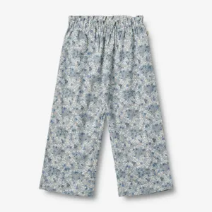 Jersey Pants Liza - blue summer flowers