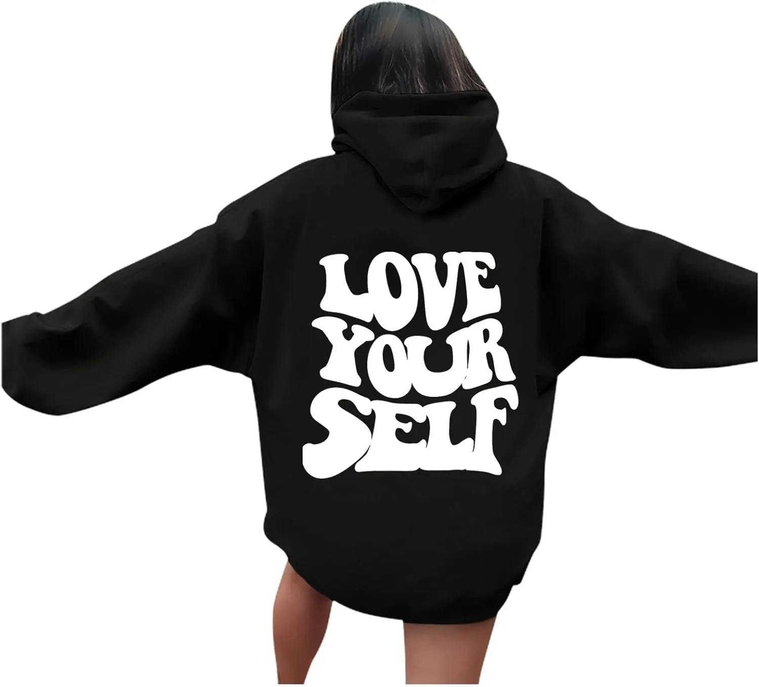 Jesus Loves You Christian Hoodies Women's Letter Graphic Casual Long Sleeve Drawstring Y2k Hoodie Fall Winter Sweatshirt