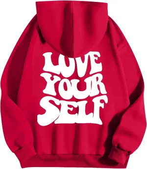 Jesus Loves You Christian Hoodies Women's Letter Graphic Casual Long Sleeve Drawstring Y2k Hoodie Fall Winter Sweatshirt