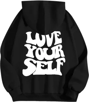 Jesus Loves You Christian Hoodies Women's Letter Graphic Casual Long Sleeve Drawstring Y2k Hoodie Fall Winter Sweatshirt