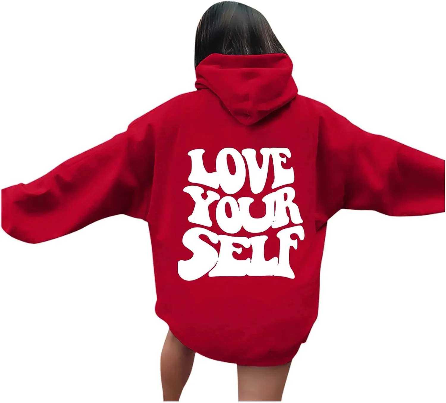 Jesus Loves You Christian Hoodies Women's Letter Graphic Casual Long Sleeve Drawstring Y2k Hoodie Fall Winter Sweatshirt