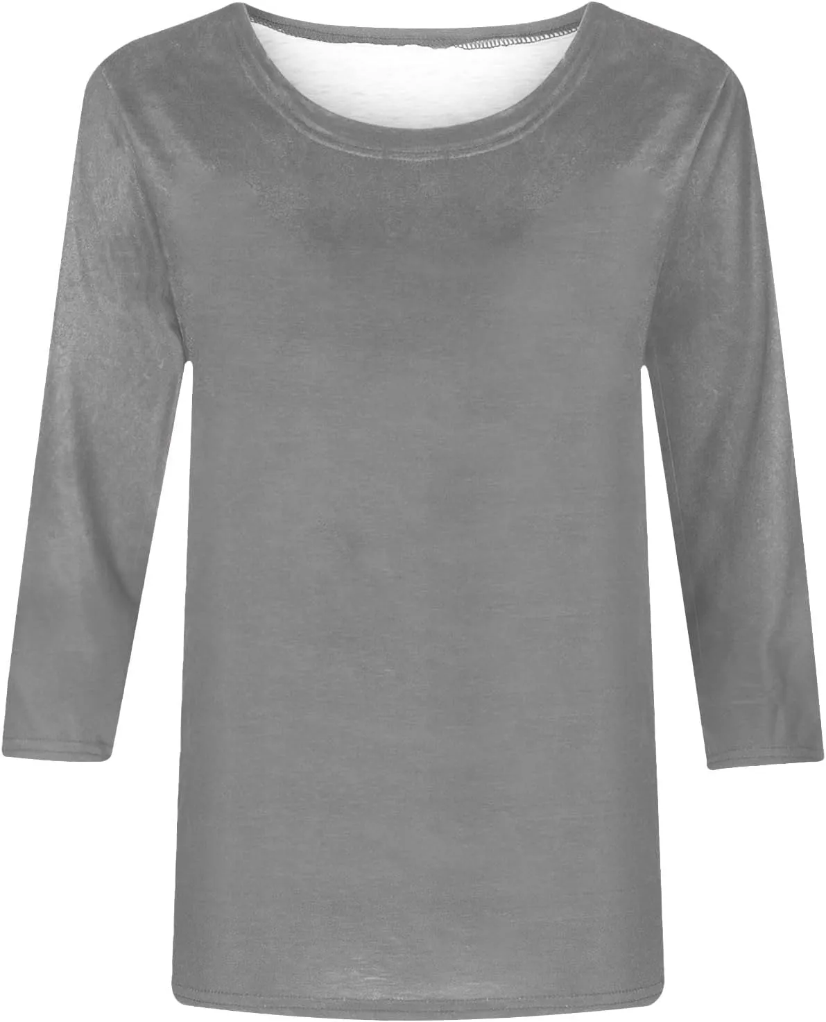 jovati Summer 3/4 Sleeve Tops For Women 2024 Crewneck Basic Blouses Casual Loose Fit Pullover Cute Going Out Shirts
