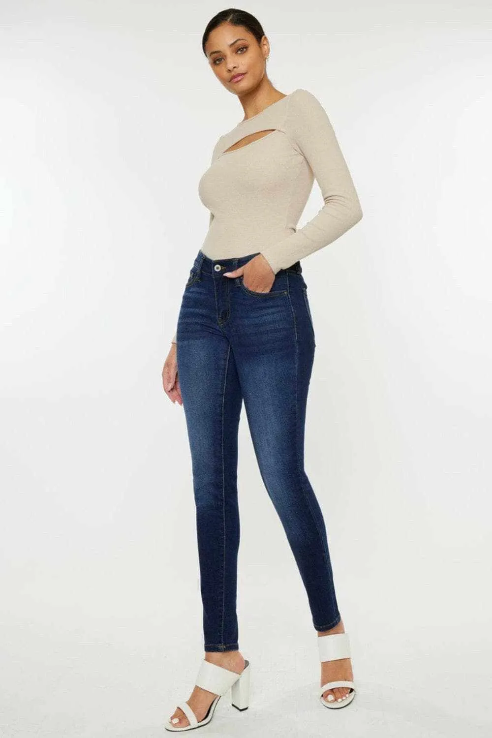 Kancan mid rise ombre skinny jeans