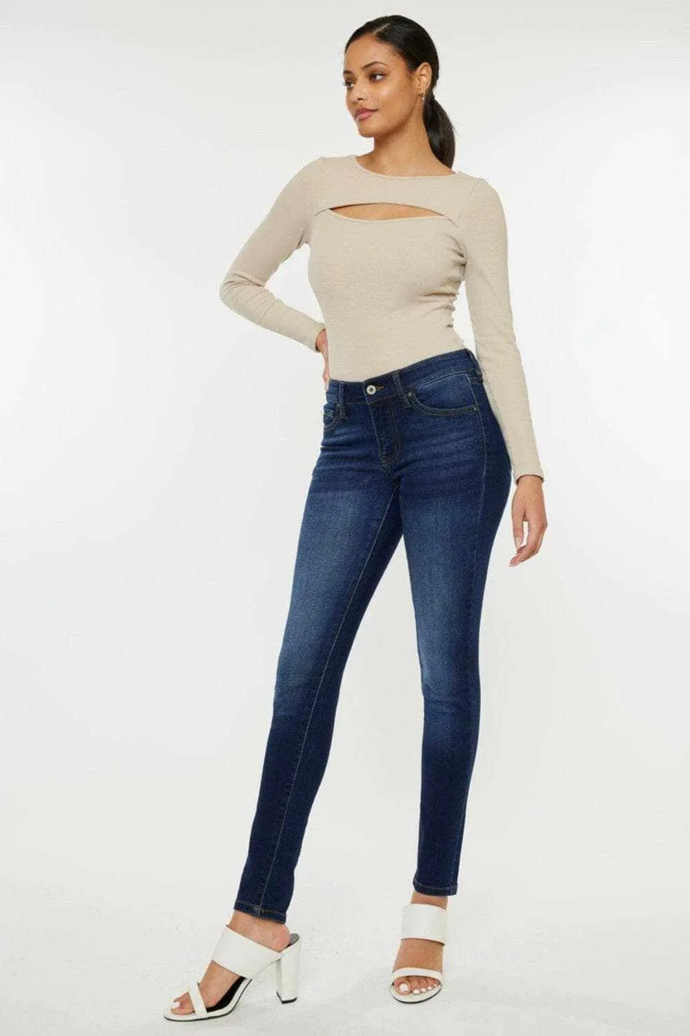 Kancan mid rise ombre skinny jeans