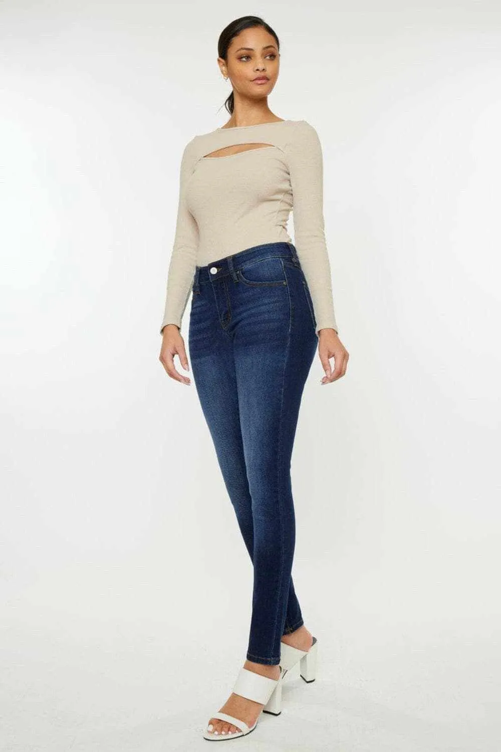 Kancan mid rise ombre skinny jeans