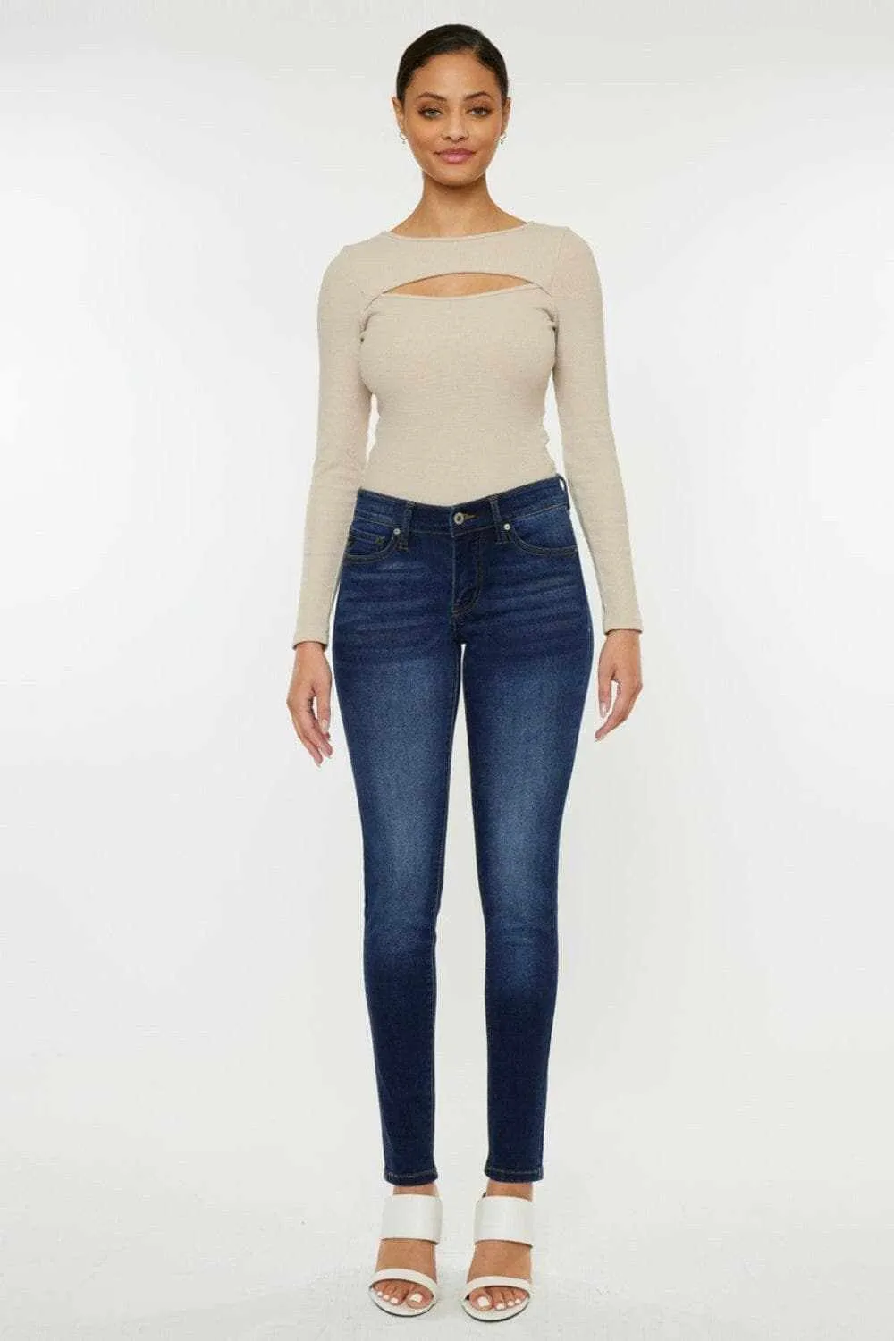 Kancan mid rise ombre skinny jeans