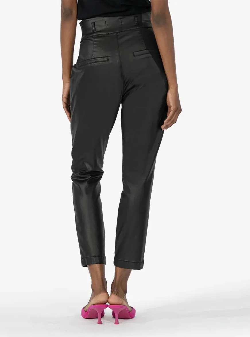 Lessie Coated Denim High Waist [Black-KB41901]