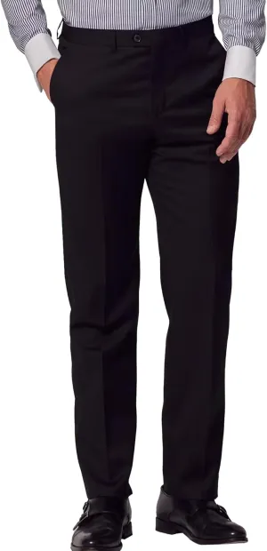 Men's Hidden Extendable Waist Fit Straight Legs Flat Front Wrinkle Free Mid-Rise Dress Pants